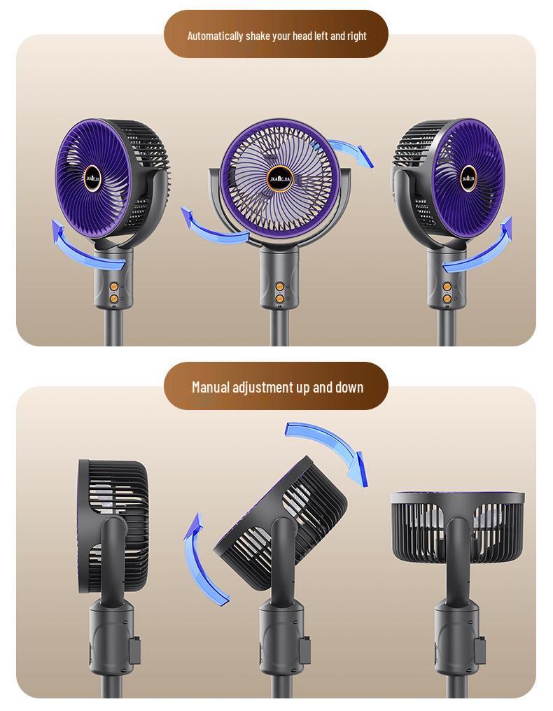 USB Rechargeable Silent Desktop Floor Fan with Strong Wind and Long Battery Life