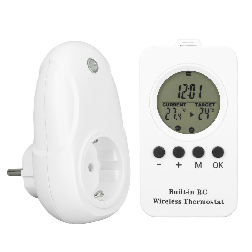 Wireless Plug In Thermostat LCD Remote Control Digital Display Temperature Controller with Temp
