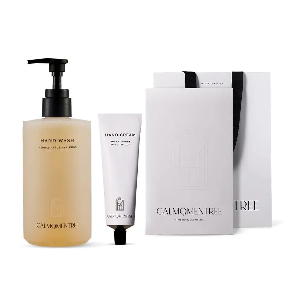 

CALMOMENTREE Herbal Apple Moisturizing Hand Wash & Rose Comfort Natural Scented Moisturizing Hand Cream Set (450ml/50ml)