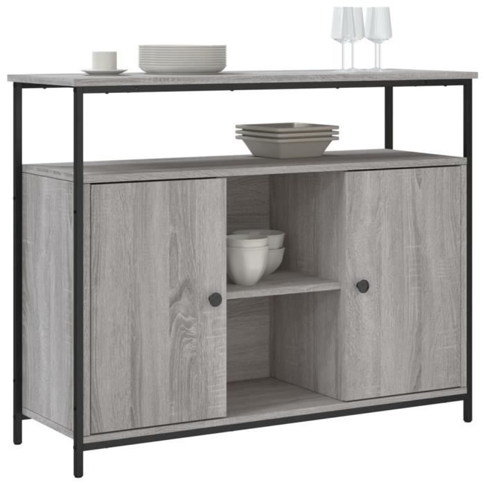 VidaXL Buffet sonoma gris 100x35x80 cm bois d'ingénierie 835502