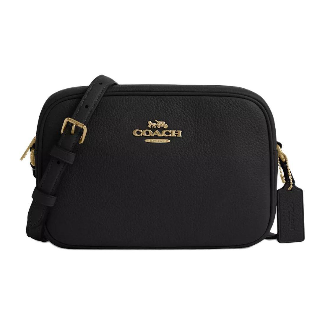 

Coach Jamie 22 Adjustable Shoulder Strap Zipper Closure Pebbled Leather Camera Bag Women Shoulder Bag Gold Black CR110-IMBLK Gift Box Set (Basic Set+Yellow Box)