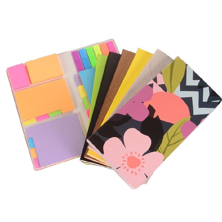 Leather Planner Multicolor Adhesive Note Set Color Coded Adhesive Label and Note Book Set Dotted Lined & Blank Pages
