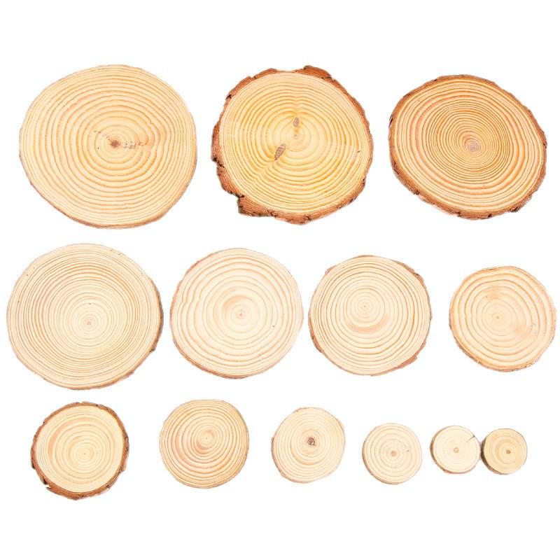 DIY Round Wood Slices for Growth Ring Decoration and Hand-Painted Crafts in Various Sizes