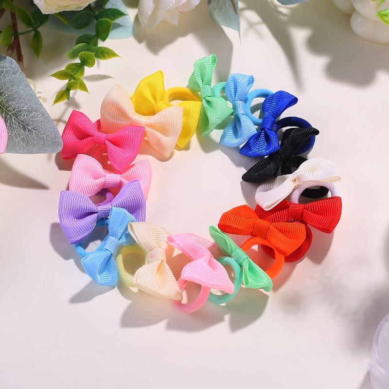 1 Baby Color Mixed Bow Headband Set Suitable All Seasons,mini Bow Design Cute Playful Material Soft Not Damaging Hair