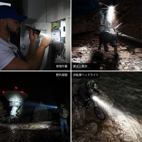 Lepro LED Flashlight, Powerful, Military-Grade [LE2050, High Brightness, 18650 and AAA Battery Compatible, Zoomable, 5 Lighting Modes, Water-Resistant
