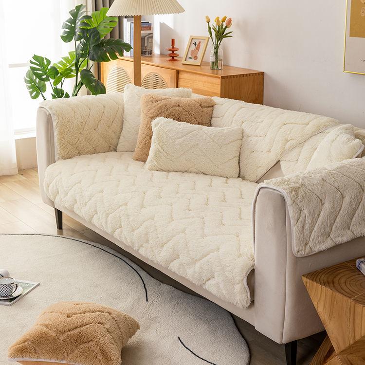 Super miękki pluszowy ręcznik na sofę jednolity kolor antypoślizgowa poszewka na poduszkę zagęścić ciepła zimowa mata do okna wykuszowego do salonu