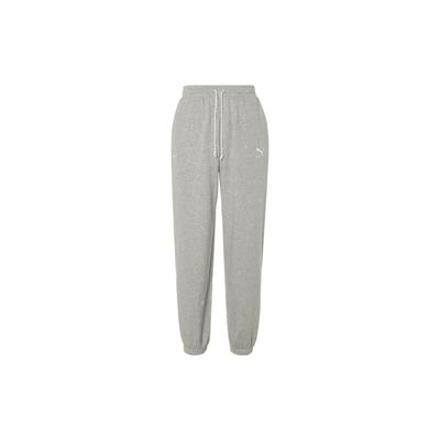 Solid Color Lace-Up Casual Tapered Knit Sports Pants Women Bottoms Gray 625810-04