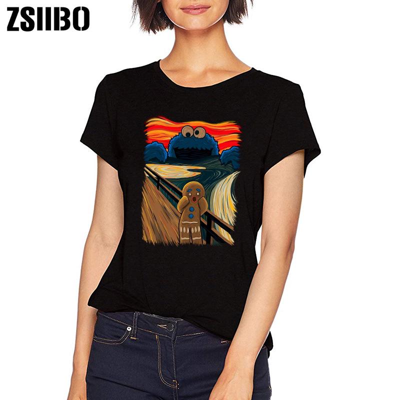 Cheap ZSIIBO chic art shortsleeved Tshirt illustration street short T