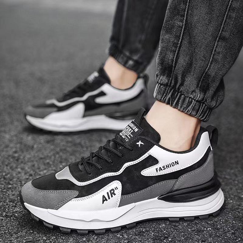 Men's Shoes New Spring and Autumn Casual Sports Shoes Leather Surface Non-slip Waterproof Work Running Trendy Shoes