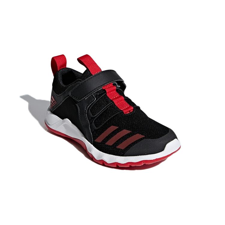 adidas Rapidaflex El K Slip Resistant And Breathable Low Top Kids' Running Shoes Black Red Kids' D96628