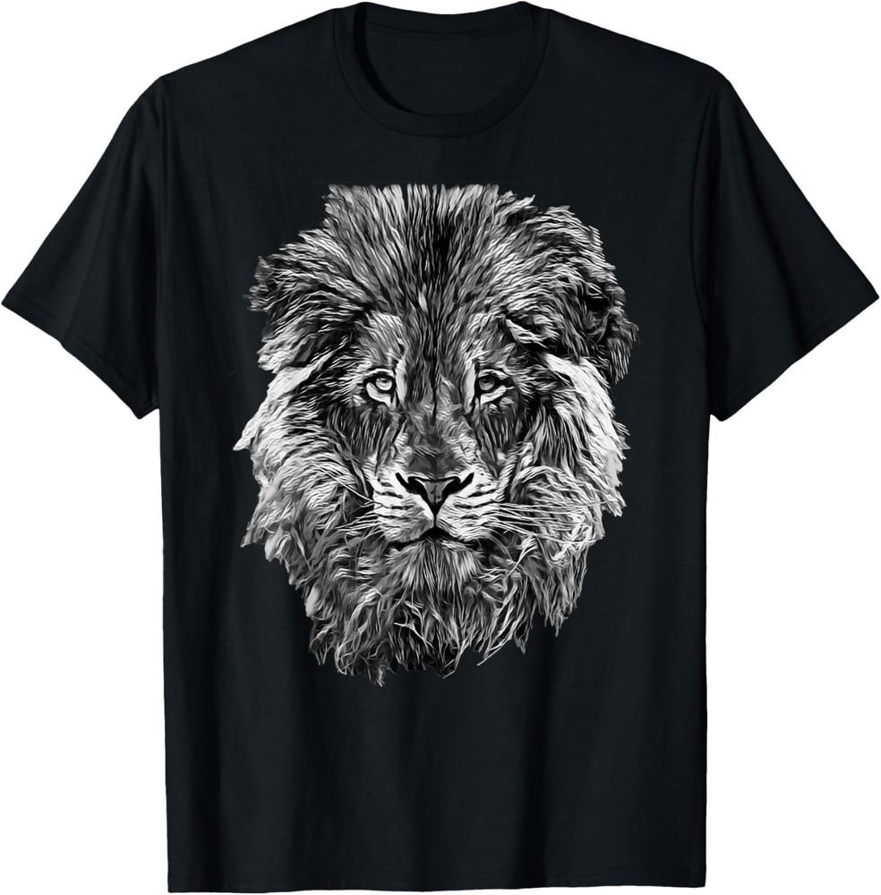 Black And White Lion Head Tee Gift Unisex T-Shirt