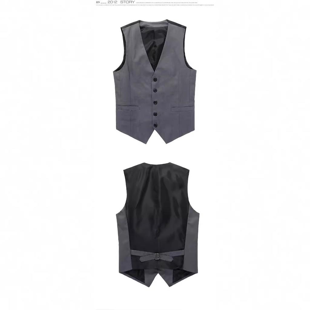 Fashion Single Breasted Suit Vests for Men Grey Black High-end Male Waistcoat Slim Fit Formal Business Casual Vest Plus Size 7XL