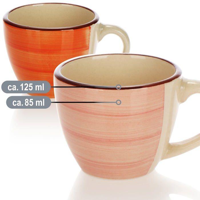 Ensemble de tasses espresso - com-four - cf15329 - céramique - 6 pièces - design moderne