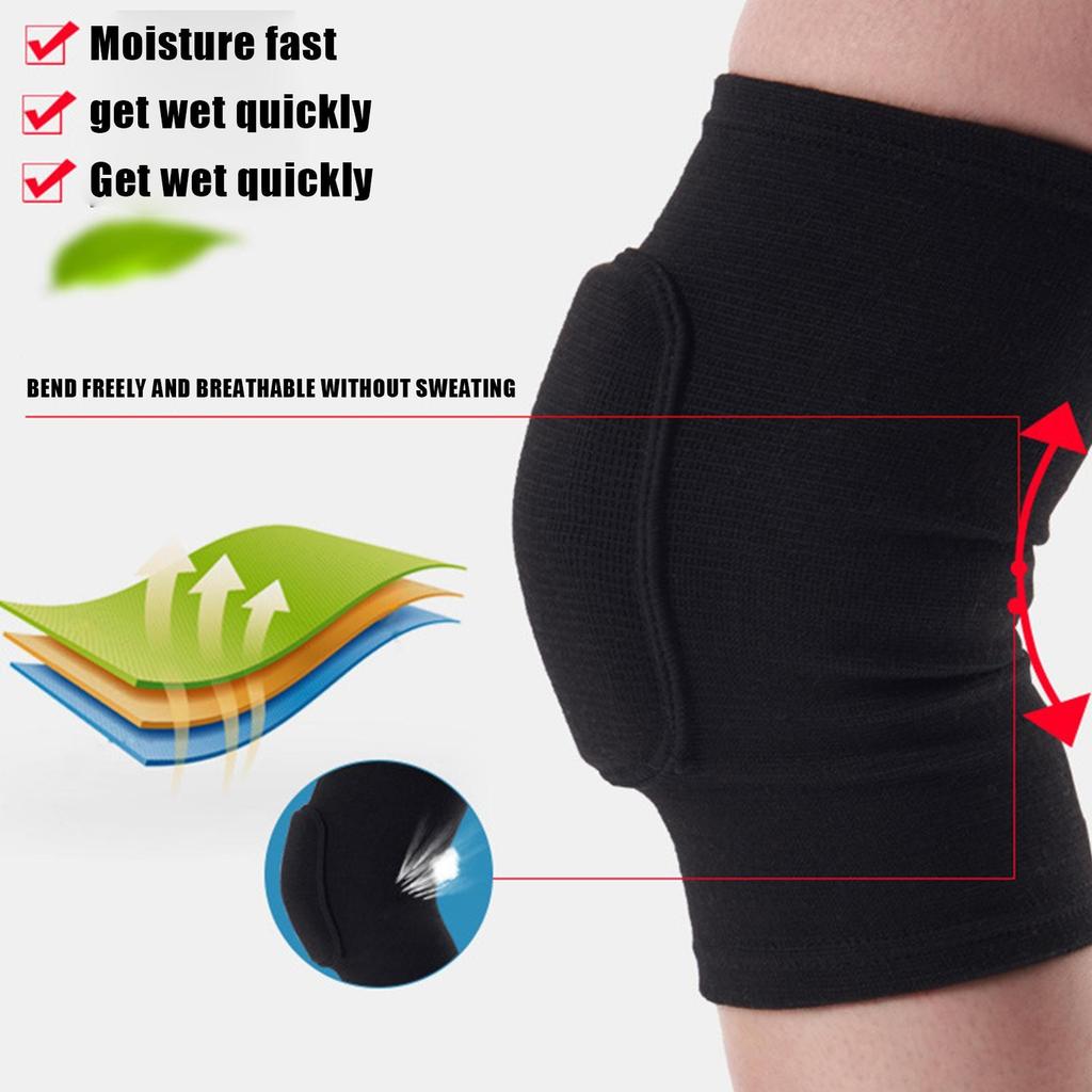 2pcs Sports Compression Knee Pads Elastic Knee Protector Thickened Sponge Knee Brace Support for Dancing Workout Training