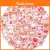 50 Cartoon Pink Snack Doodle Stickers Personalize Your Guitar Notebook And Suitcase With Waterproof Diy Decor