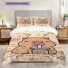 Hamster Boba Tea Adventure Threepiece Set 1 Duvet Cover 2 Pillowcase Without Core Soft And Comfortable Bedding Set Christmas Birthday Gift