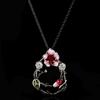 European and American Black Gold Plated Two-color Dark Rose Ring Necklace Stud Earrings, Fashion Three-piece Jewelry 2026