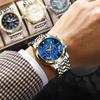 Luxusní pánské náramkové hodinky Vodotěsné luminiscenční hodinky s chronografem pro muže Nerezové pánské Quartz hodinky