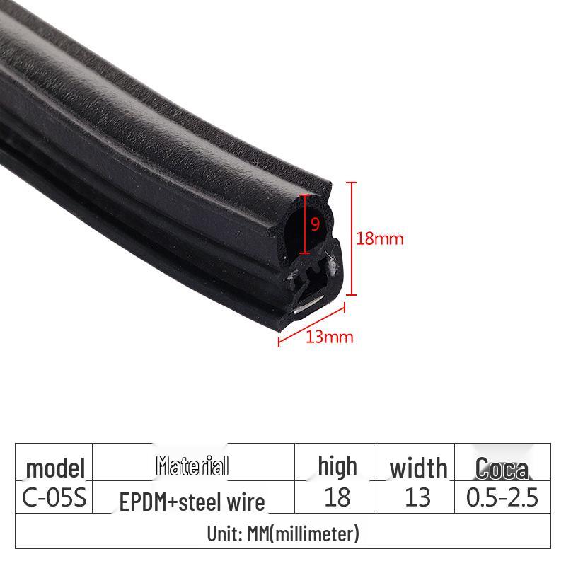 Triple Composite U-Shaped Bubble Seal EPDM Rubber for Cabinets
