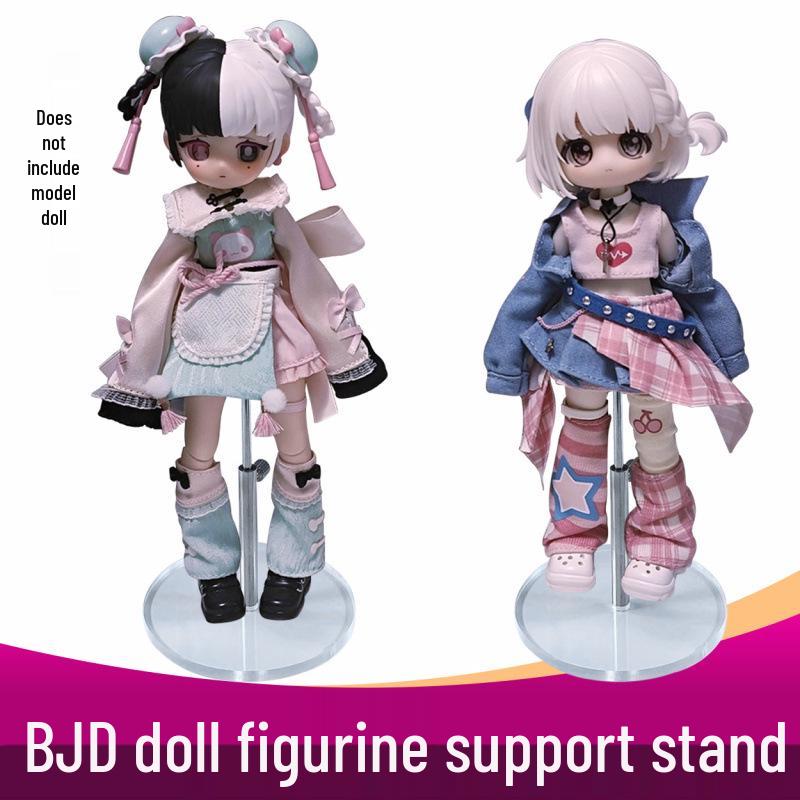 Transparent Lifting Stand Base for BJD Dolls, 4-Point Support for ob11, az, Fairy Body Dolls.