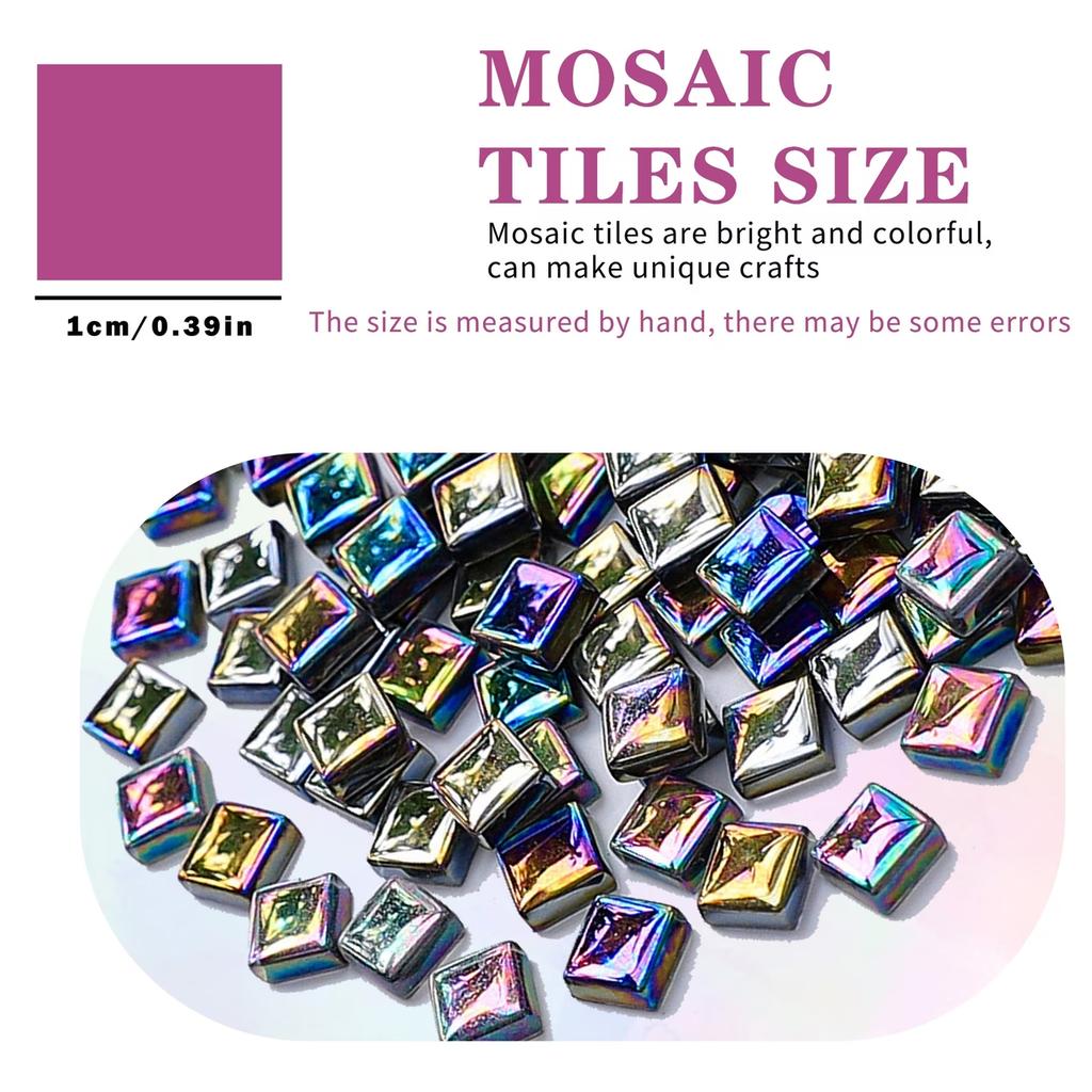 100/300Pcs Colorful Square 10X10mm Glitter Acrylic Non-Hotfix Flat Bottom Rhinestones For DIY Home Decor, Art Projects, Bathroom