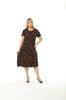 Women's Big Size Dress Plus Size Above Knee Midi Length Short Sleeve Stylish Comfortable Viscose Combed Cotton Dress