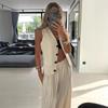 Womens Striped Vest Pants Set 2026 Casual Two-Piece Outfit Linen Viscose Blend