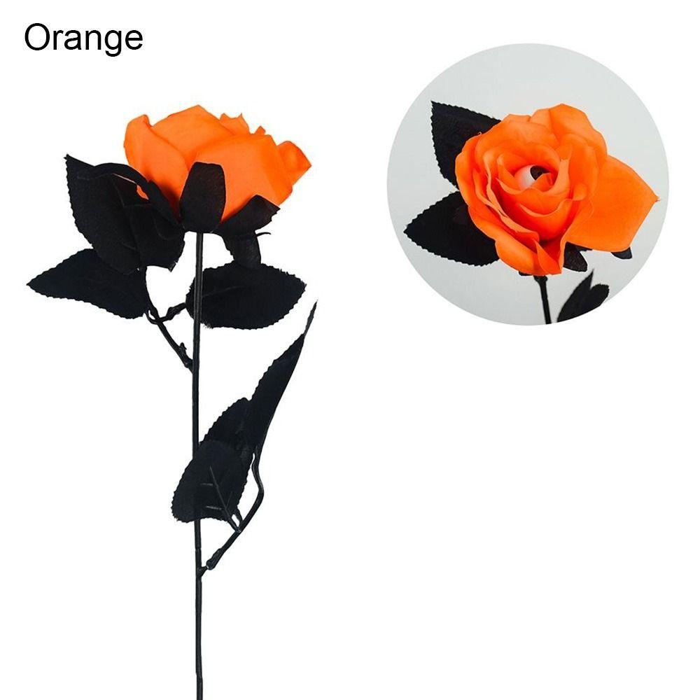 5PCS Photo Props Artificial Rose Flower With Eyeball Halloween Silk Flower Fake Flower  Halloween