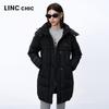 Jinyujie Women's Mid-Length Loose Fit Duck Down Jacket
