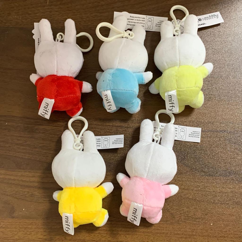 12cm Miffy Keychains Plush Cute Rabbit Keychain for Bag Charm Pendant Phone Cases Accessories