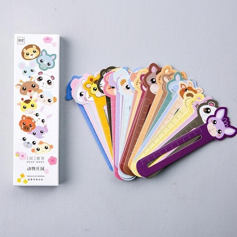1box MO.CARD "Animal Farm " Scale Shape Bookmark Paper Bookmarks Kawaii Stationery School Suppl