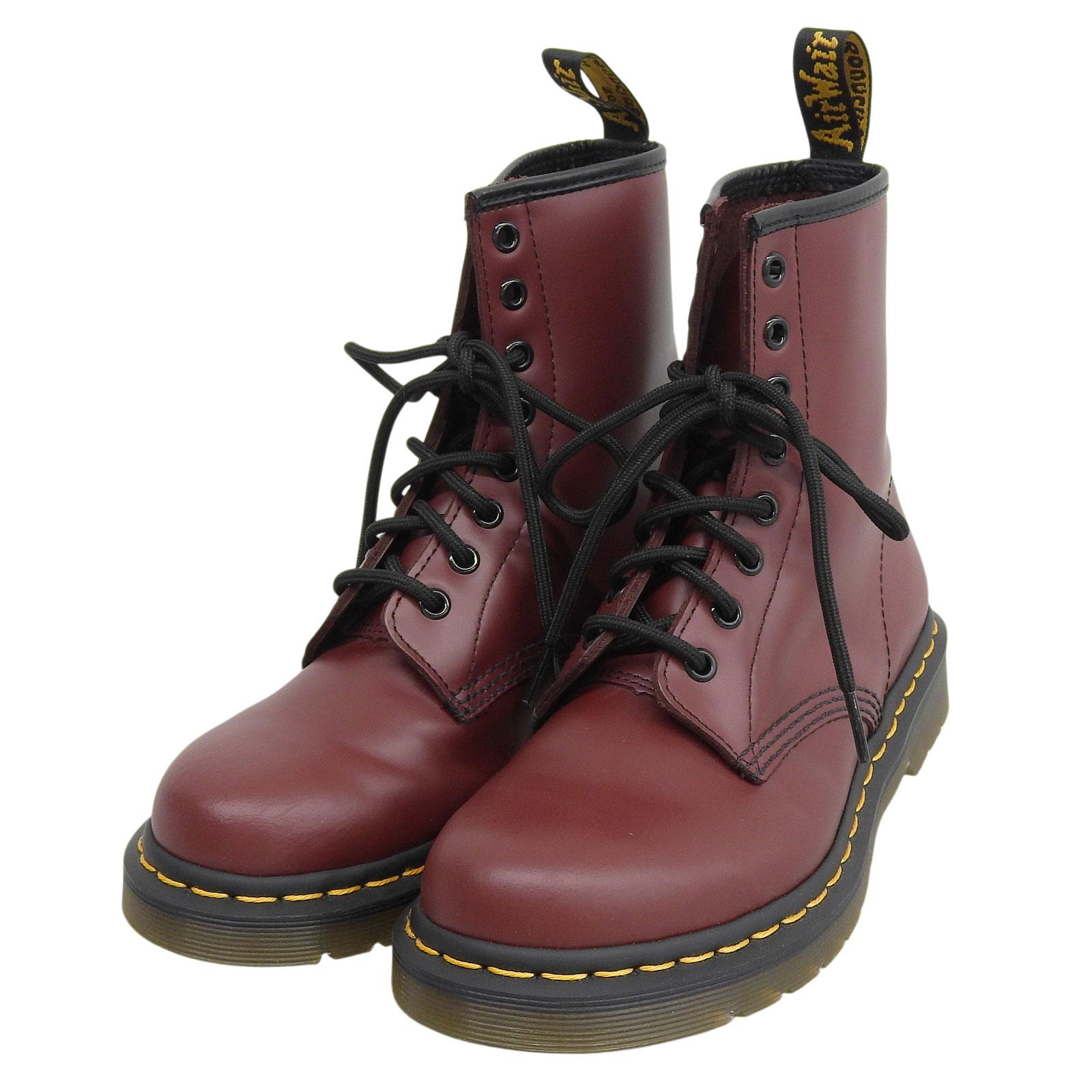 

Excellent Dr.Martens short boots 1460 8 holes Yellow stitching leather Bordeaux Used