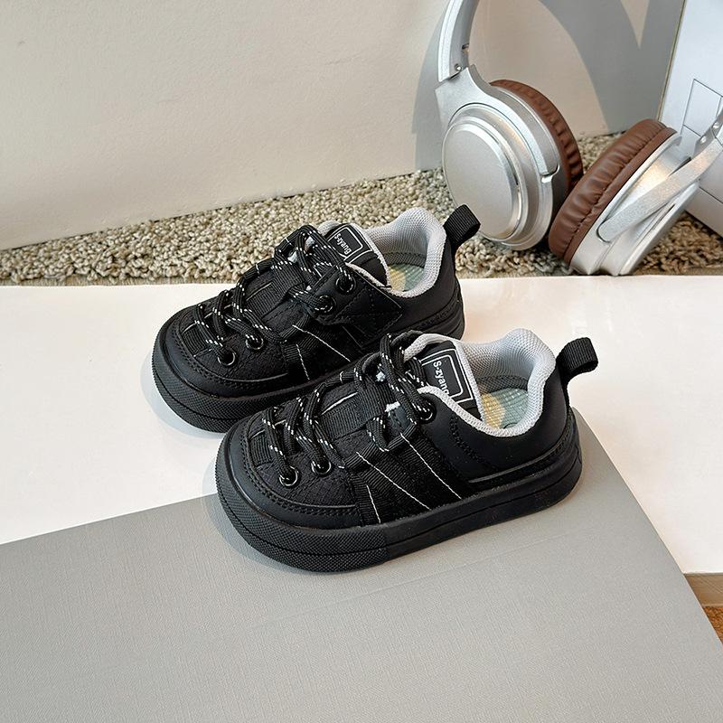 

Детские кеды для девочек, спортивная обувь, весна-осень 2025, новая детская обувь на мягкой подошве, модная трендовая обувь для мальчиков 25 чёрный