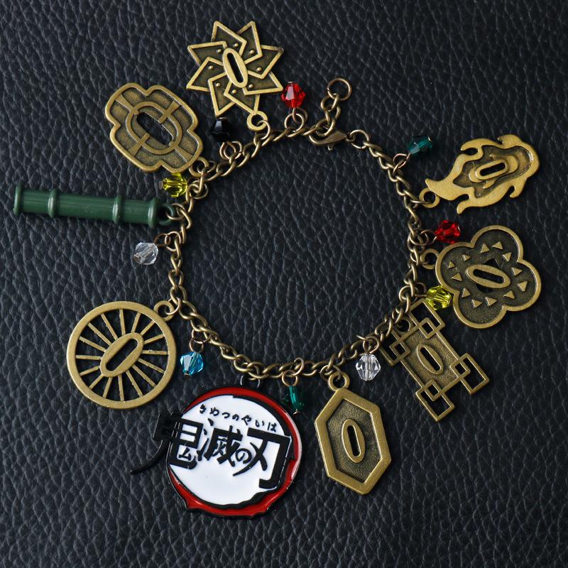 Anime Demon Slayer Charm Bracelet For Women Men Evil Kamado Tanjirou Figure Bangle Bracelet Adjustbale Chain Jewelry Gifts