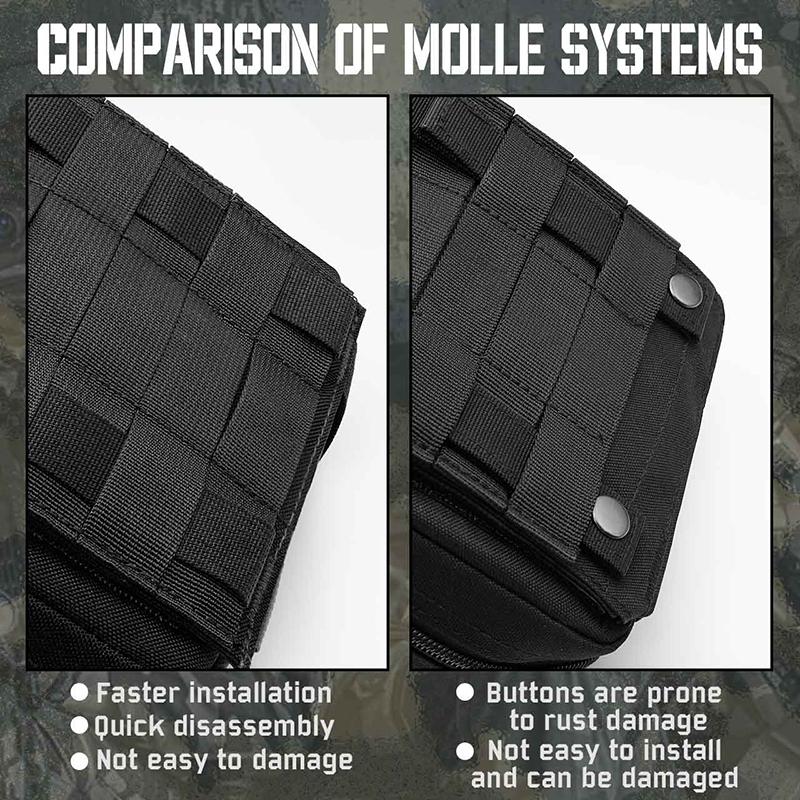 Double Zippers Medical Pouch Plate Carrier Medic Rescue Bag,Molle Tactical First Aid Kit Bag for Outdoor Hiking Cimping Cycling