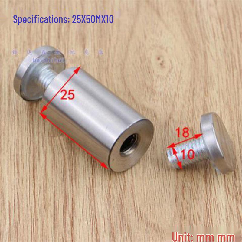 Stainless Steel Double-Head Advertising Glass & Acrylic Support Screws