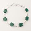 Green Onyx Gemstone 925 Sterling Silver Jewelry Handcrafted Designer Bracelet 9" RB-5-10