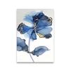 3pcs Frameless Nordic Abstract Blue Marble and Flowers Canvas Painting Wall Decorative Pictures for Living Room Poster and Print