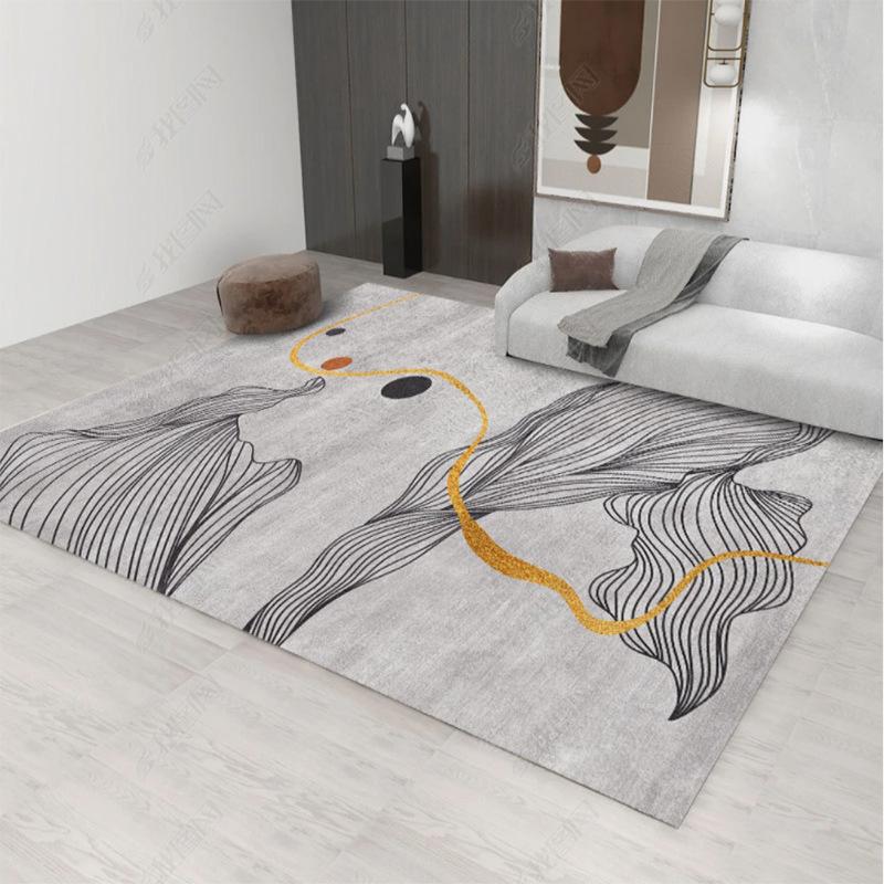 Home Printed Sofa Carpet Geometric Rectangular Nordic Printed Carpet Minimalist Carpet