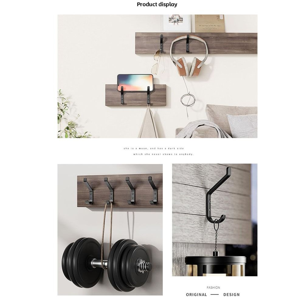4/5/6/10 Pcs Carbon Steel Wall Hook Heavy Duty Door Hook Arc Shaped Design Coat Hook  Wall Mounted