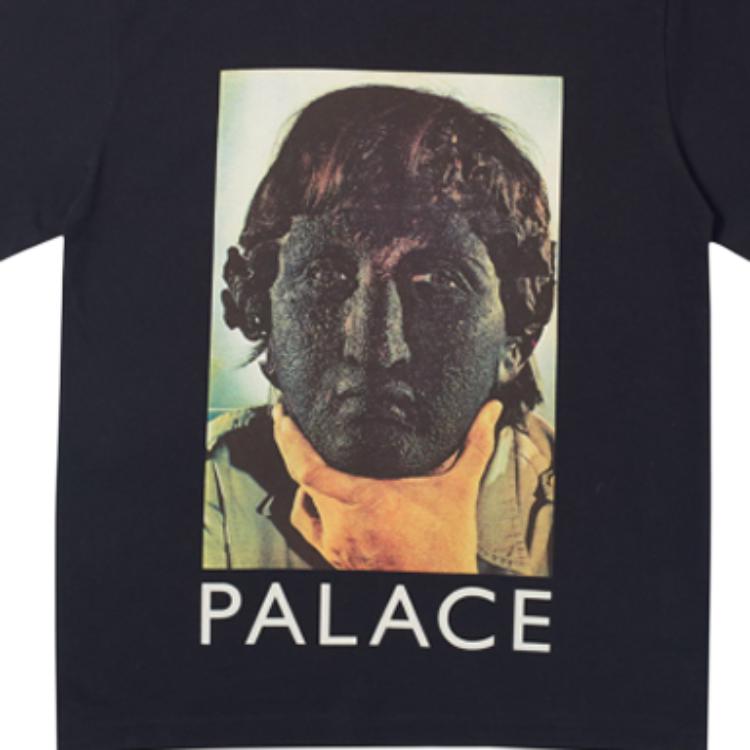 Palace Camiseta de Manga Corta con Estampado de Escultura con Muesca Unisex Tops Negro P16TS098