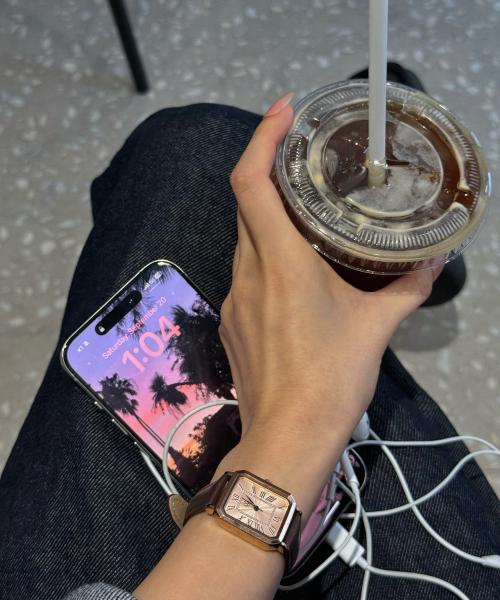 [Volkswagen Watch] Volkswagen Watch Retro Rose Gold Square Wristwatch NONE