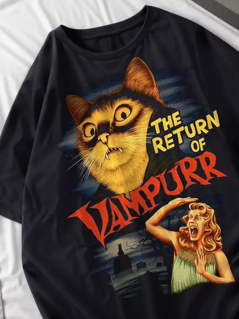 Dámská trička Doberman Topy s potiskem psa Letní trička s kulatým výstřihem Oversize Ležérní měkká trička s krátkým rukávem Streetové dámské oblečení