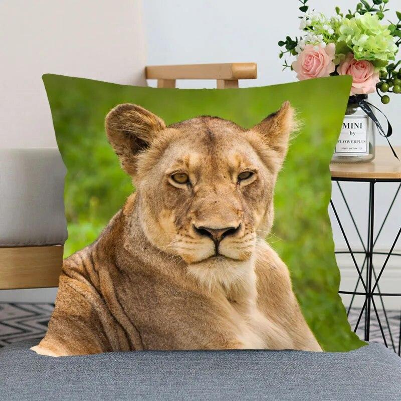 New Arrival Lion Animal Pillowcase Home Decoration  Invisible Zipper
