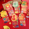 6pcs Gilded Lucky Money Bag Solid Red Packet Creative Cartoon Snake  Red Envelope  2025 Year