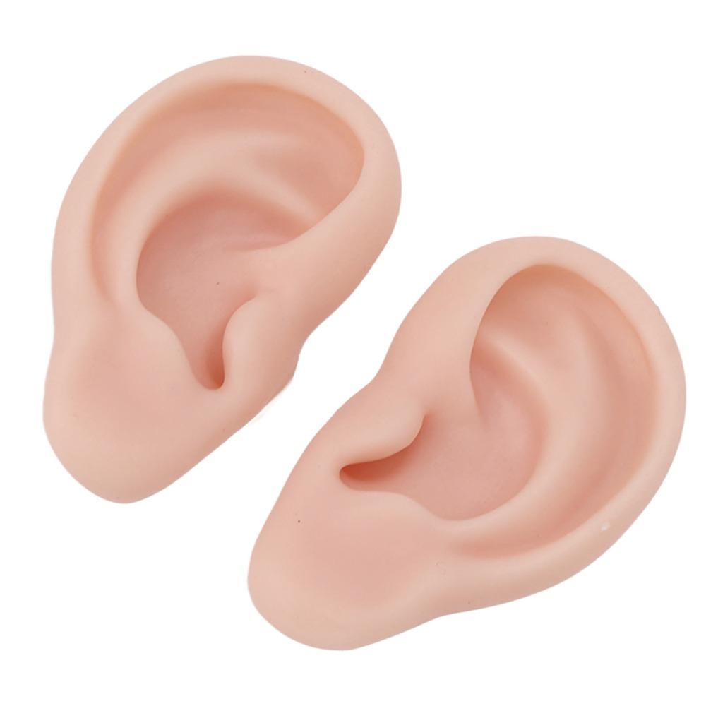 1 Pair Soft Touch Silicone Ear Model Skin Tone Color Ear Piercing Model For Piercing Exercise
