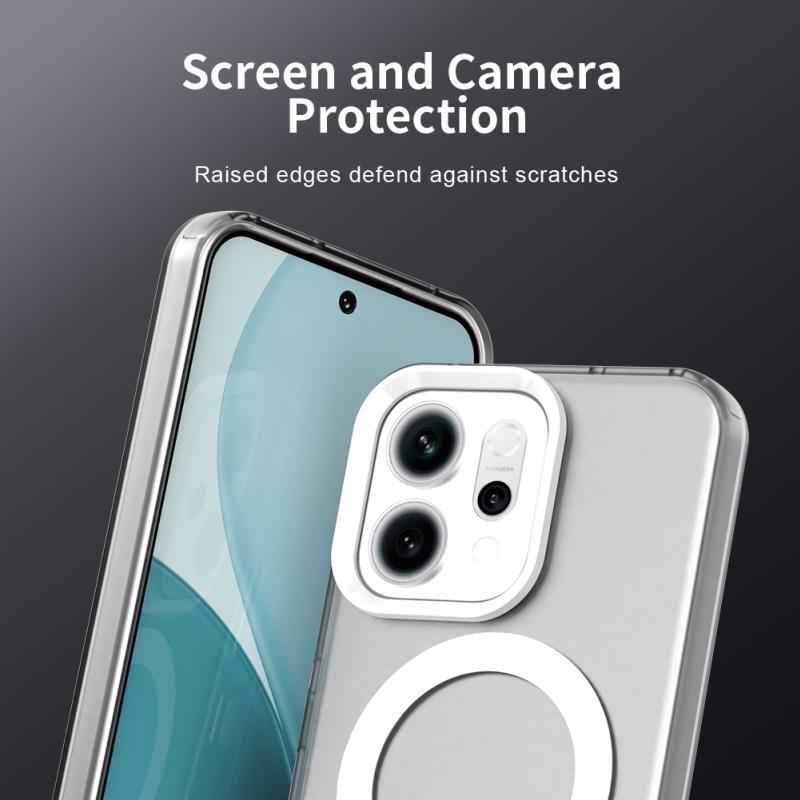 For Reno 14 Pro Case Cover OPPO Reno 14 Pro 5G Capas Shockproof Armor Bumper Annular Magnetic Colour Clear Fundas Reno 14 Pro