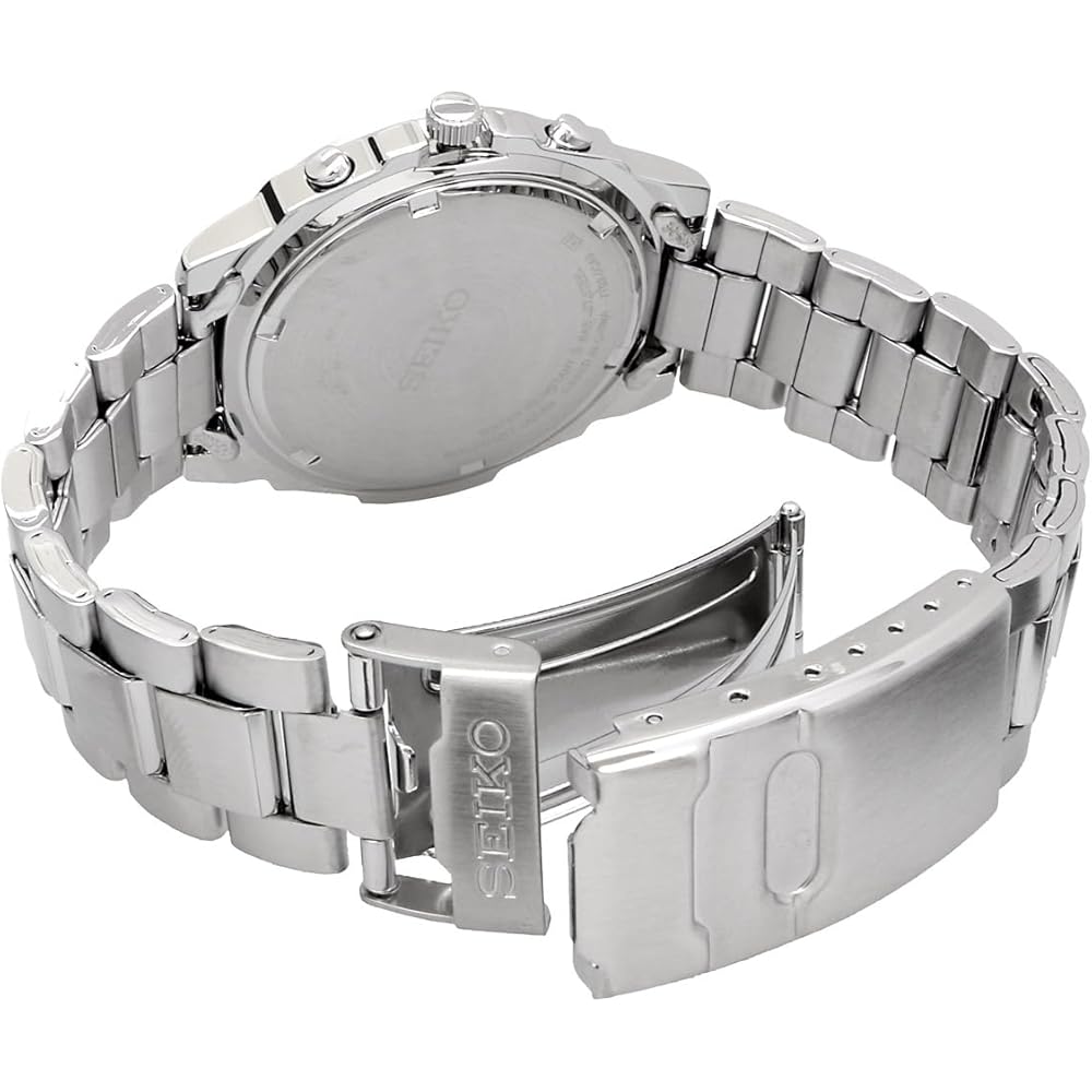 Seiko Chronograph Quartz SND193P Men's Watch Silver 1/20 Second Timer Imported Model