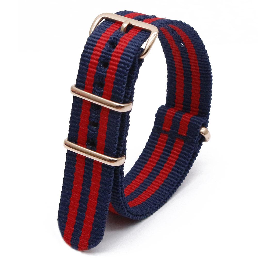 Rose Gold Buckle Nylon Watch Strap - Canvas Replacement for DW Watches