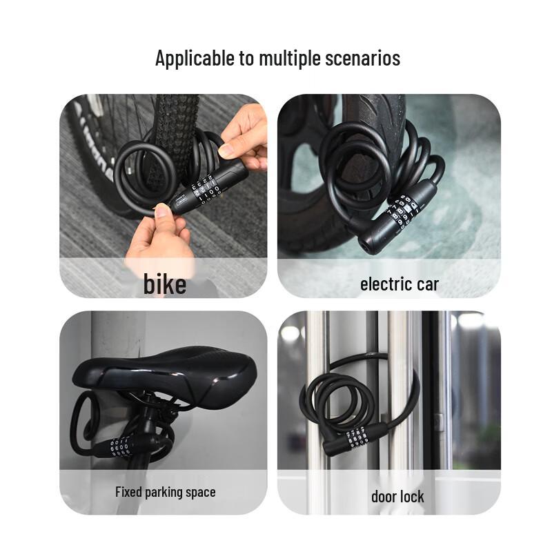 Deli 4-Digit Password & Key Bike Chain Lock